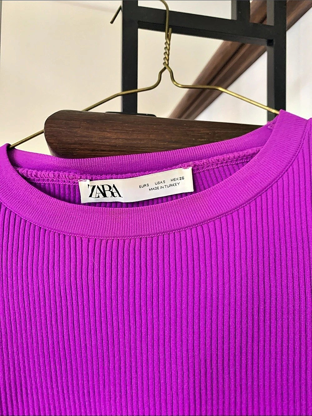 Zara Ribbed Open-Back Mini Dress in Purple Size small - Picture 3 of 3
